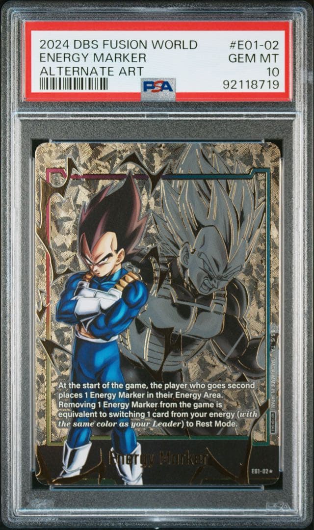 ドラゴンボールフュージョンワールド　ベジータ エナジーマーカー 英語 PSA10