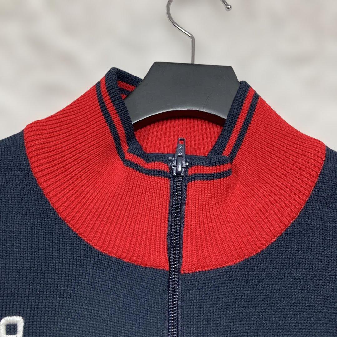 未使用級 パーリーゲイツ ドライバーズニット 25周年記念品 紺 赤 サイズ5