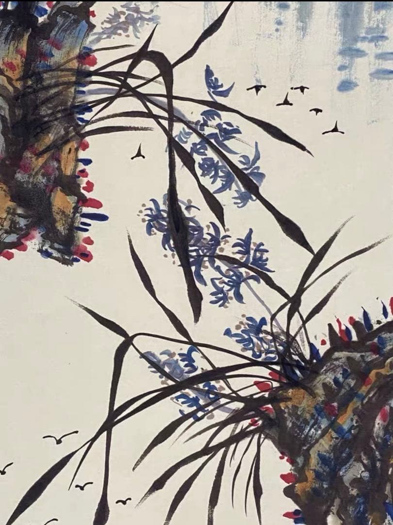 【本日限定価格】啓功 梅蘭竹菊 四条屏 中堂画｜水墨画・実物撮影