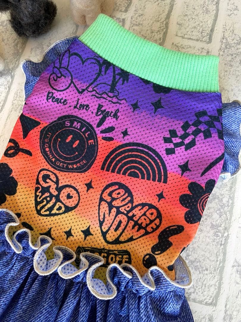 犬服 ワンピース(Ｓ) ꒡̈⃝Lily꒡̈⃝ハンドメイド