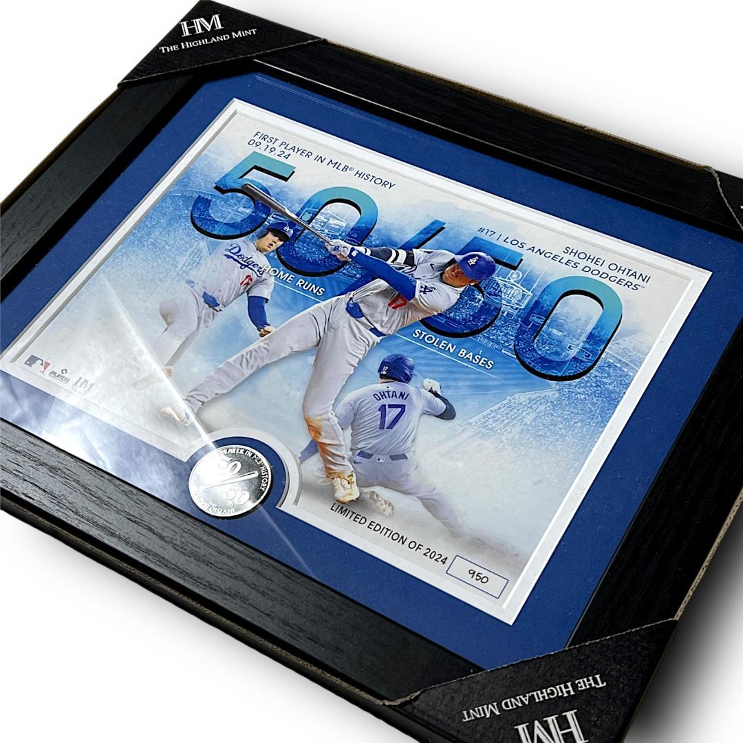 MLB公式 大谷翔平 2024個限定 50/50 フォトフレーム 付き A