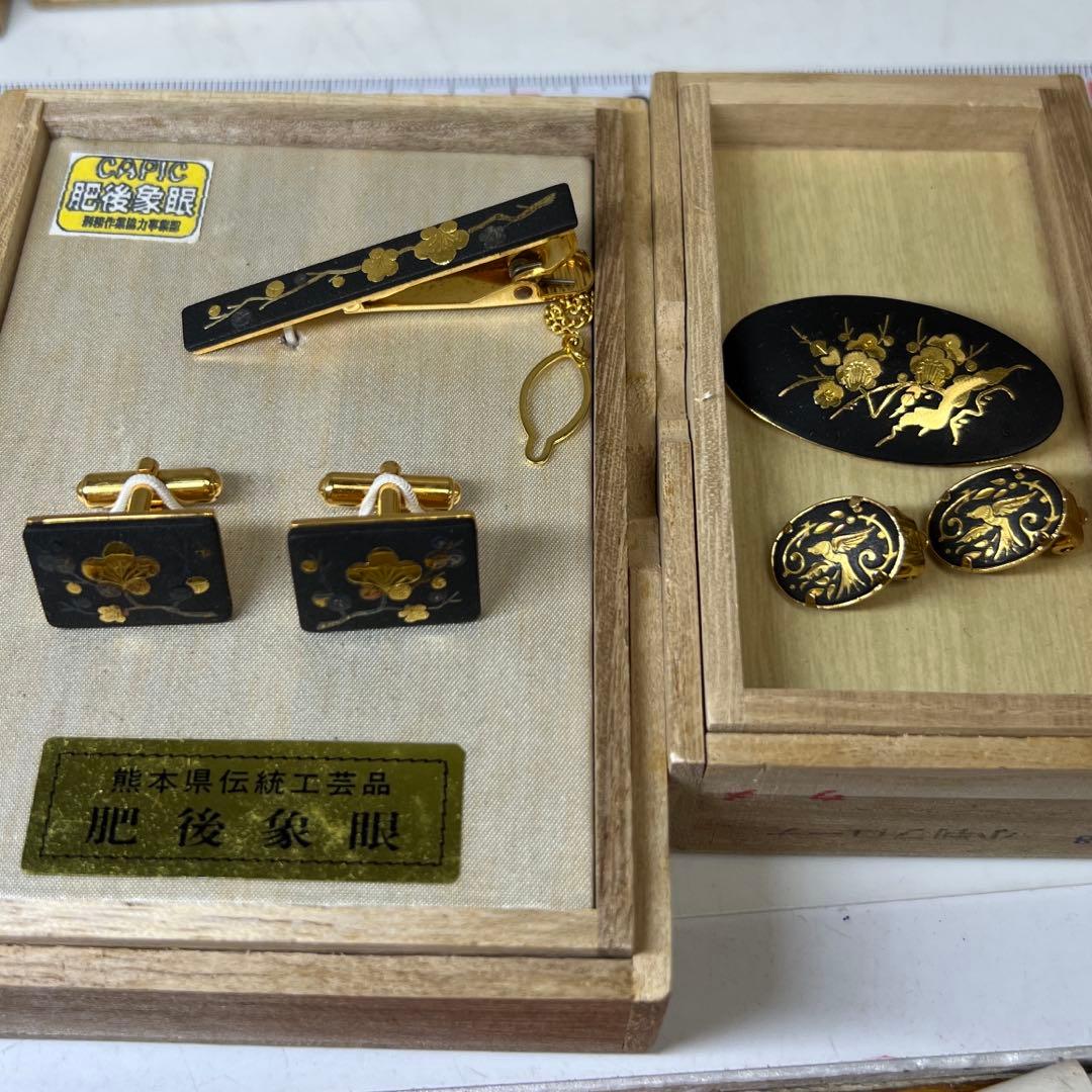 肥後 純金象嵌 アクセサリー 共箱 色々 東キ8-0127②
