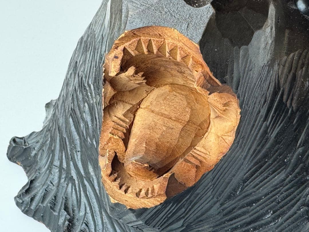 木彫り熊 お面 マスク 顔 昭和レトロ 熊 アイヌ 壁掛け 北海道