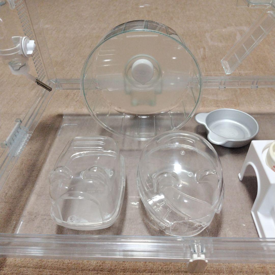 GEXハムスター用クリアケージ 付属品付(横57cm横38cm高さ40cm)