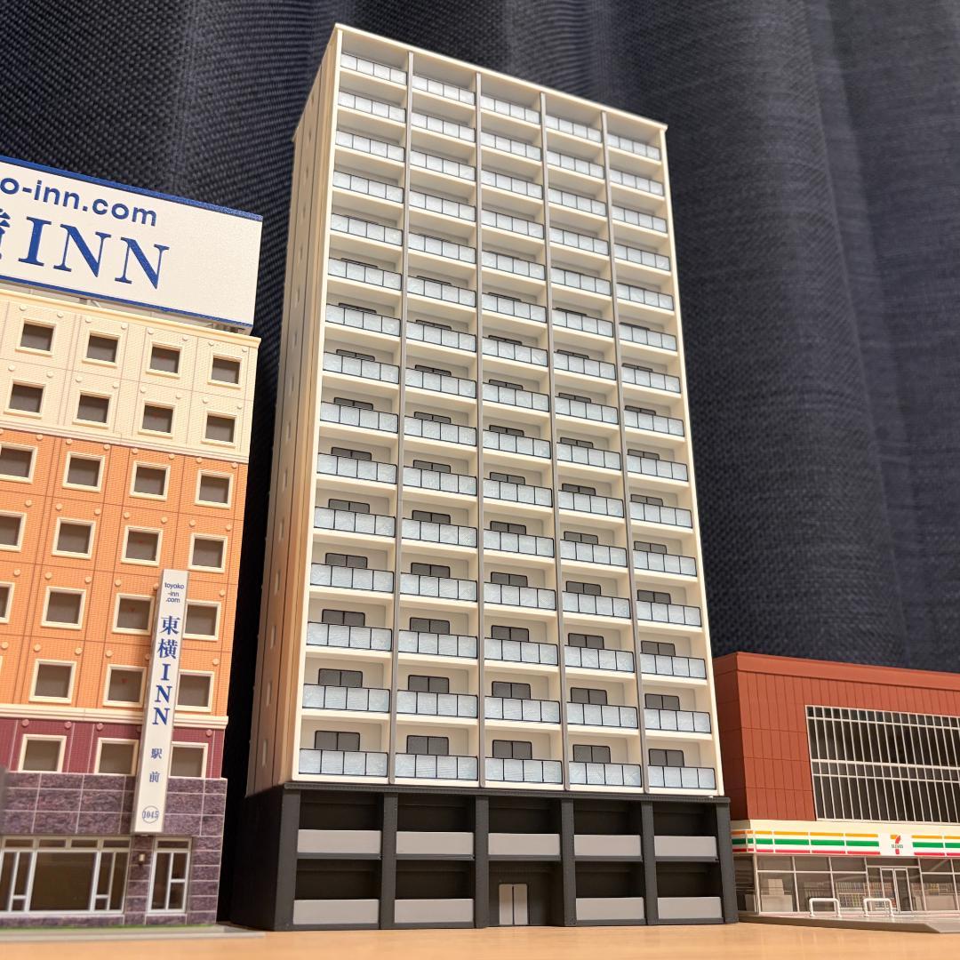 Nゲージ 都市型マンションE（完成品）模型 ストラクチャー 試作品