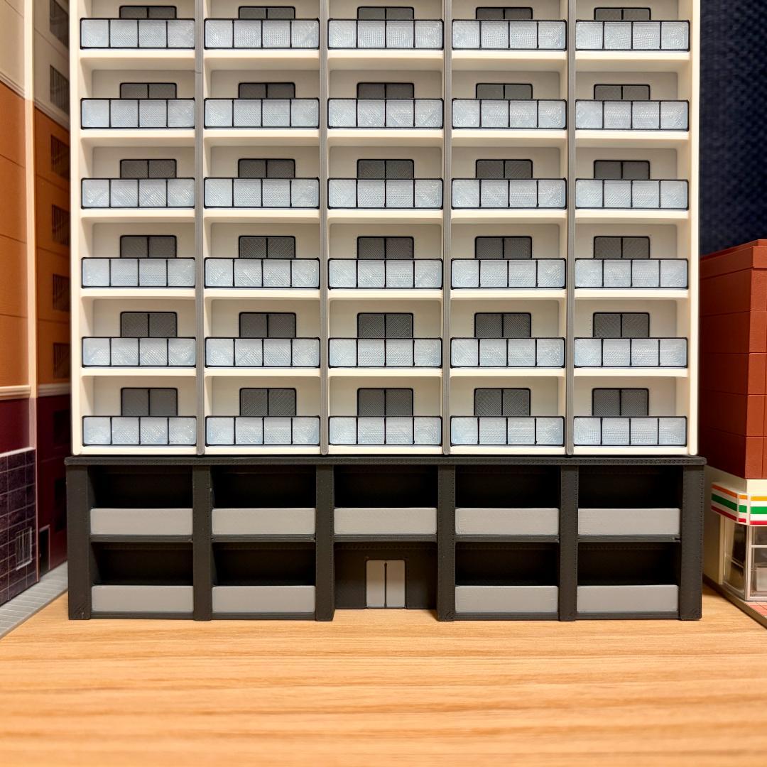 Nゲージ 都市型マンションE（完成品）模型 ストラクチャー 試作品