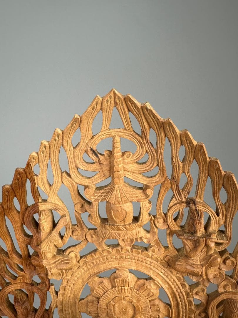 仏教美術　木彫　相国大龍　有馬頼底　白檀　細密木彫　証明書付　仏像　美品　共箱付