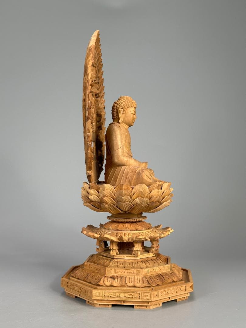 仏教美術　木彫　相国大龍　有馬頼底　白檀　細密木彫　証明書付　仏像　美品　共箱付