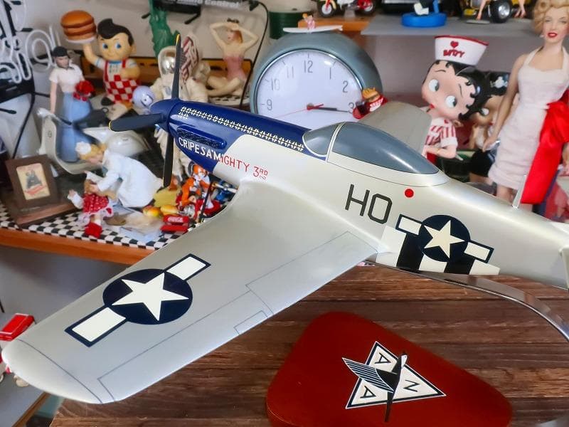 木製飛行機模型 40cm マスタングP-51 クリプスマイティ1/48