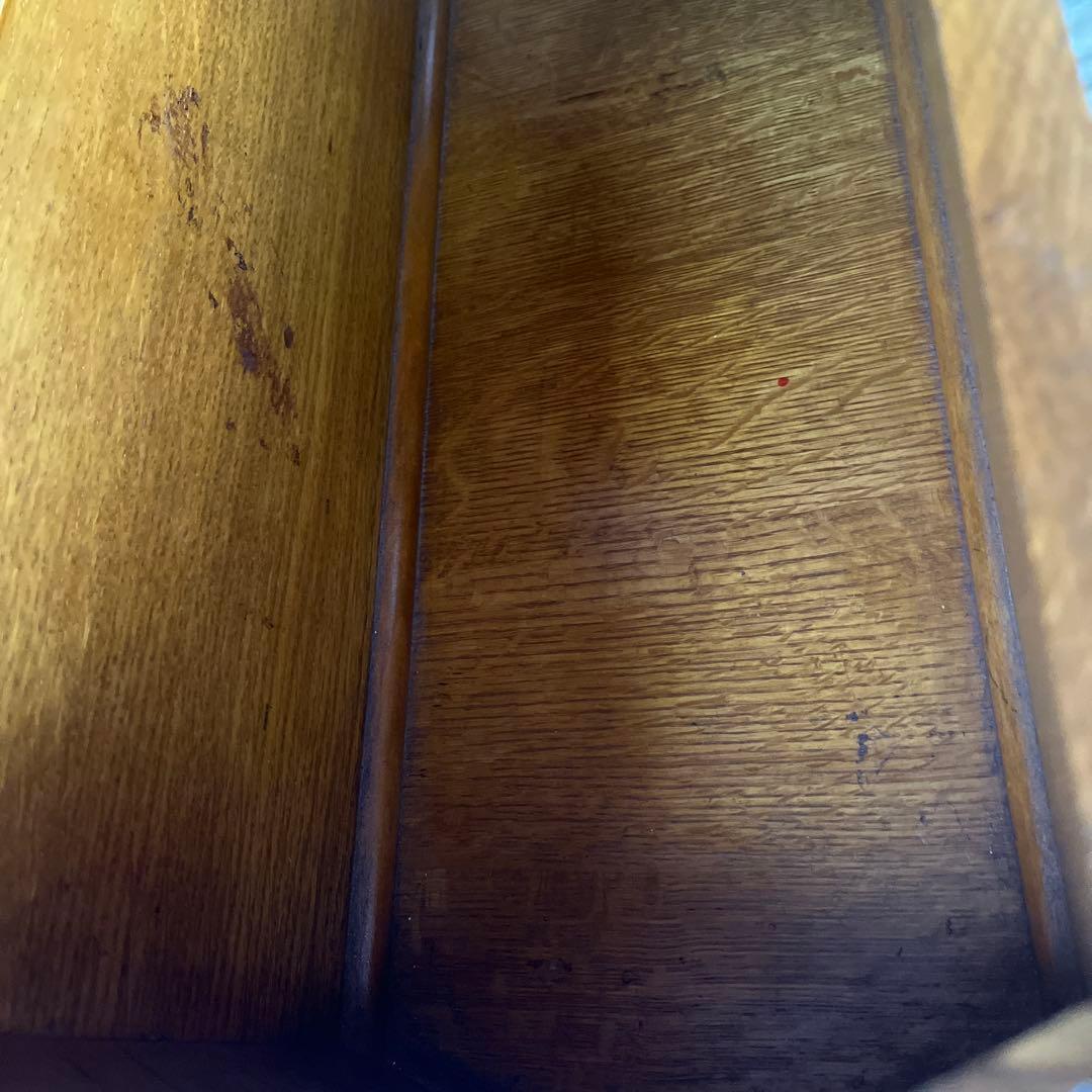 英国 アンティーク家具 デスク オーク 大型 真鍮 レザー張り