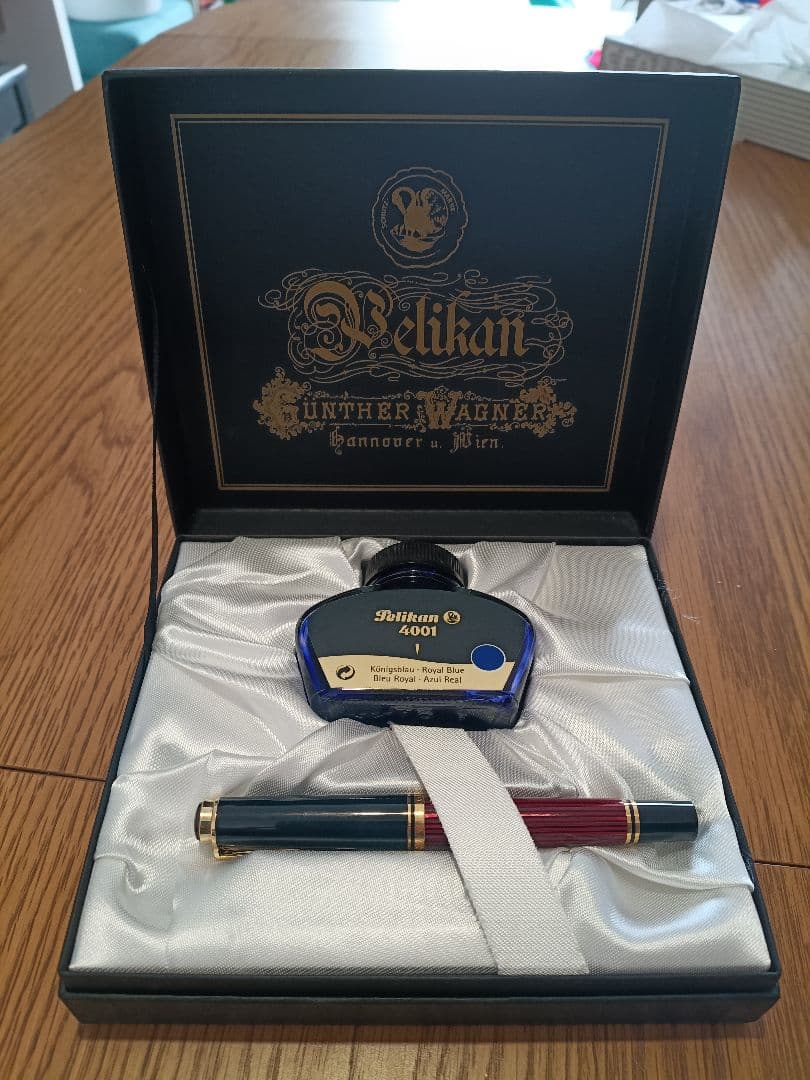 ペリカン　M400スーベレーン　ボルドー　箱インクつき　金ペン