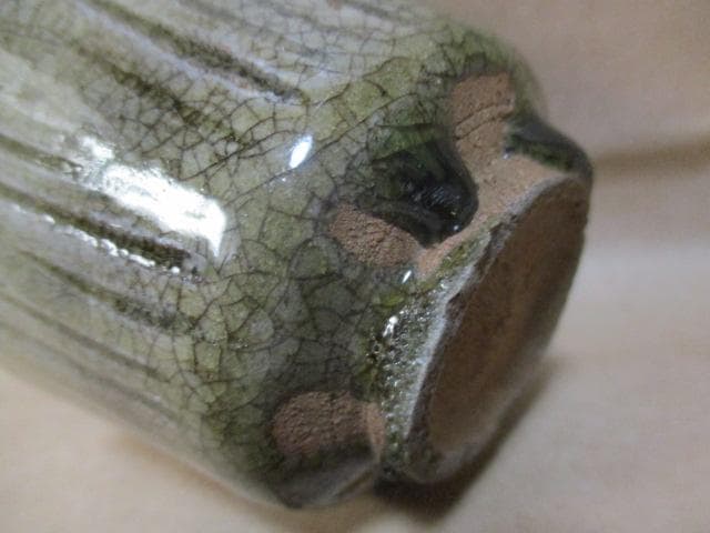 古唐津　青唐津のぐい呑み　珍品　I37-3