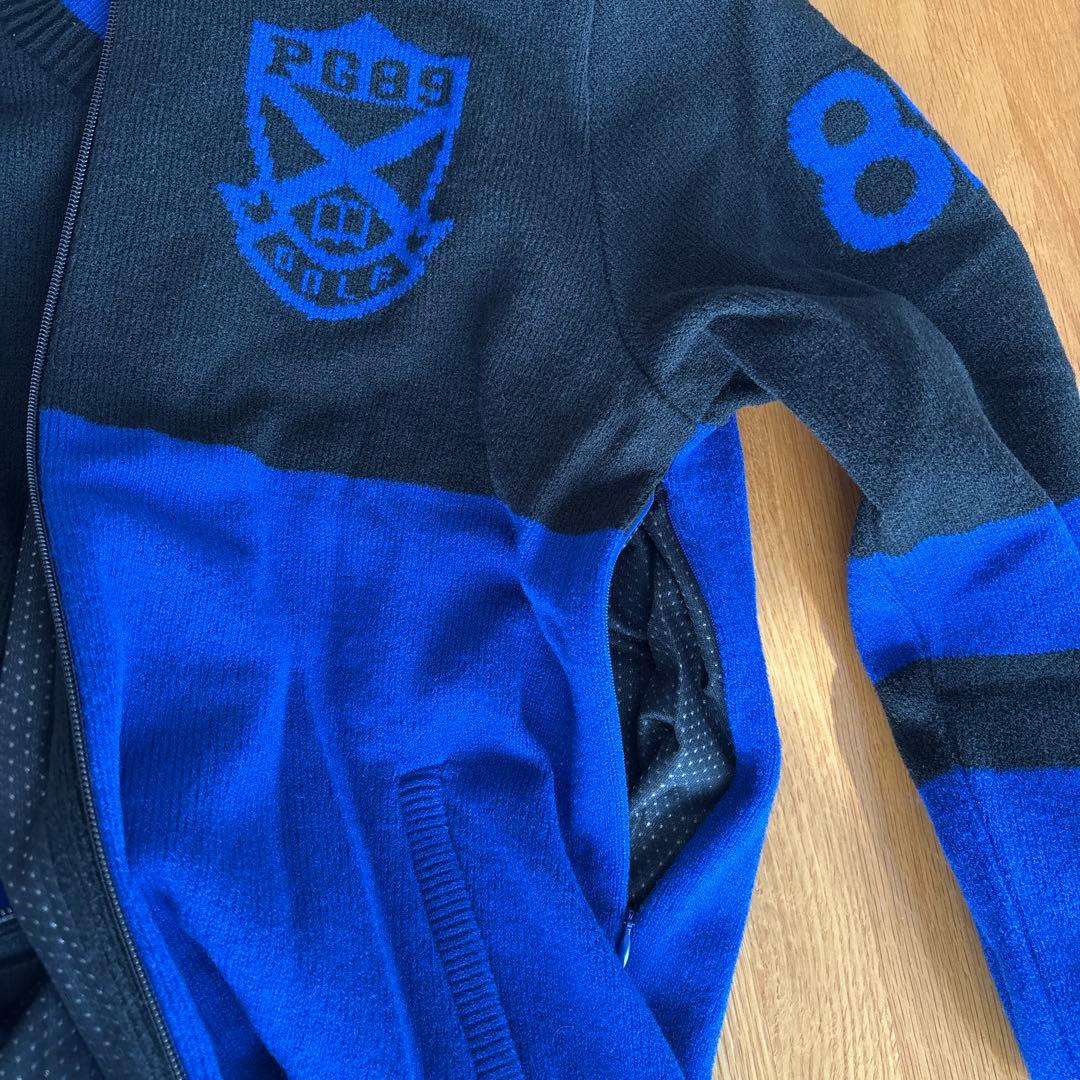 PEARLY GATES ジップアップセーター 青黒