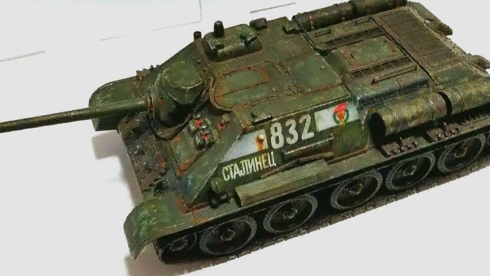 〚塗装済み完成品〛タミヤ　1/35　ソビエトタンク　 SU85駆逐戦車