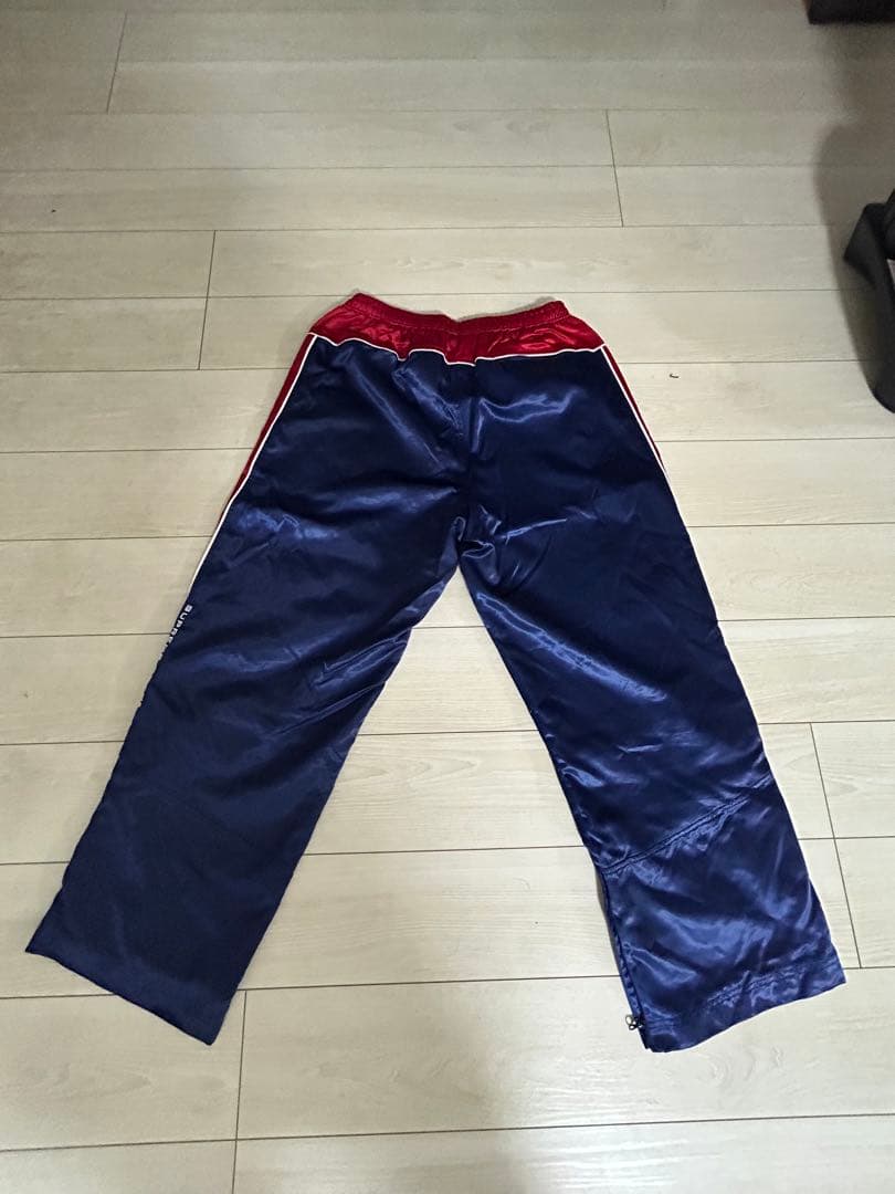 Supreme シュプリーム　トラックパンツ　サテン　ズボン　ジャージ　ネイビー
