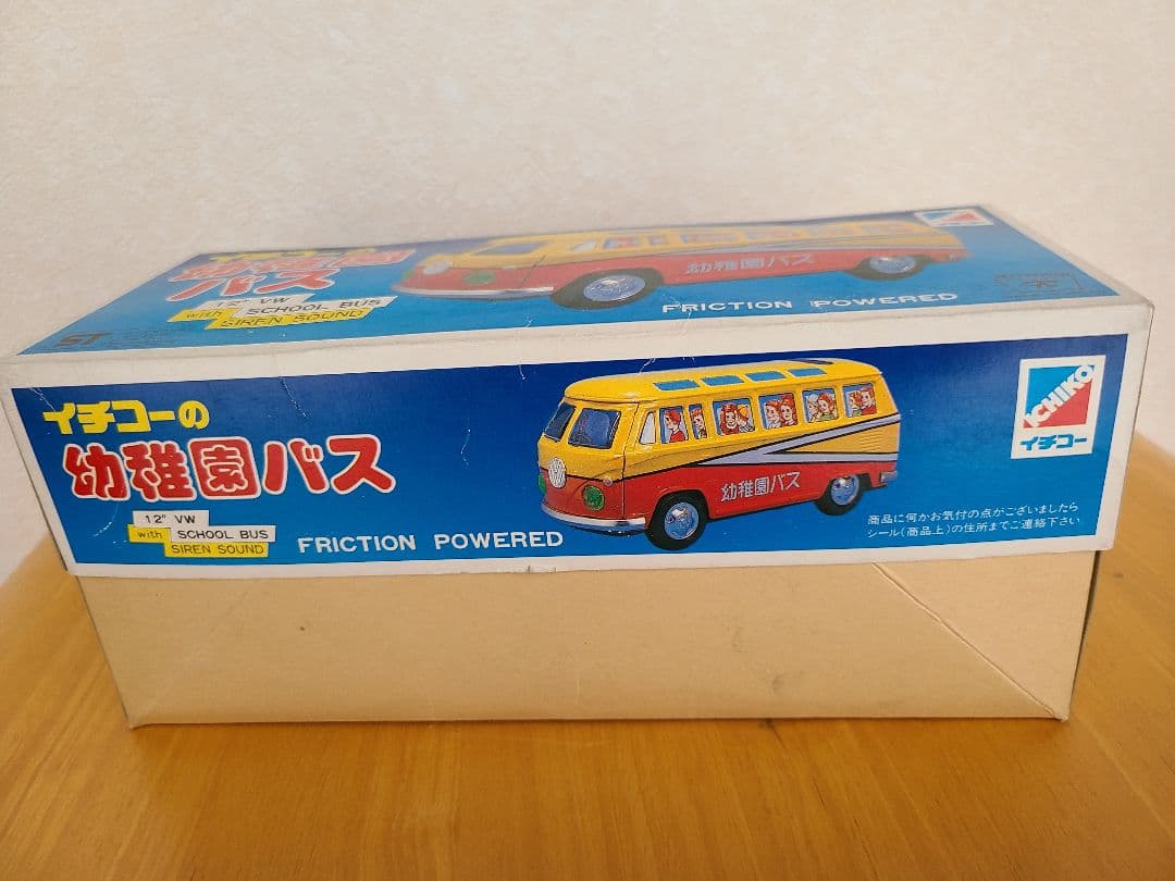 未使用　イチコー　ビンテージ　VWバス　幼稚園バス　ブリキ