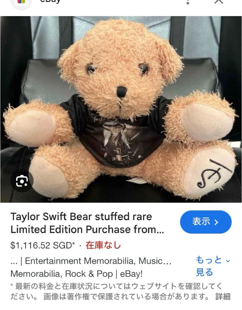 ウ*読様 【激レア】テイラースウィフト fearless teddy bear