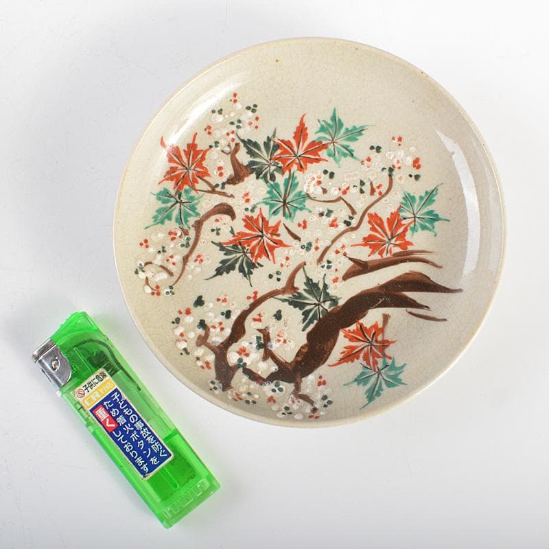 犬山焼　雲綿　紅葉文　手塩皿　小皿　5客　桐箱　M　R7398