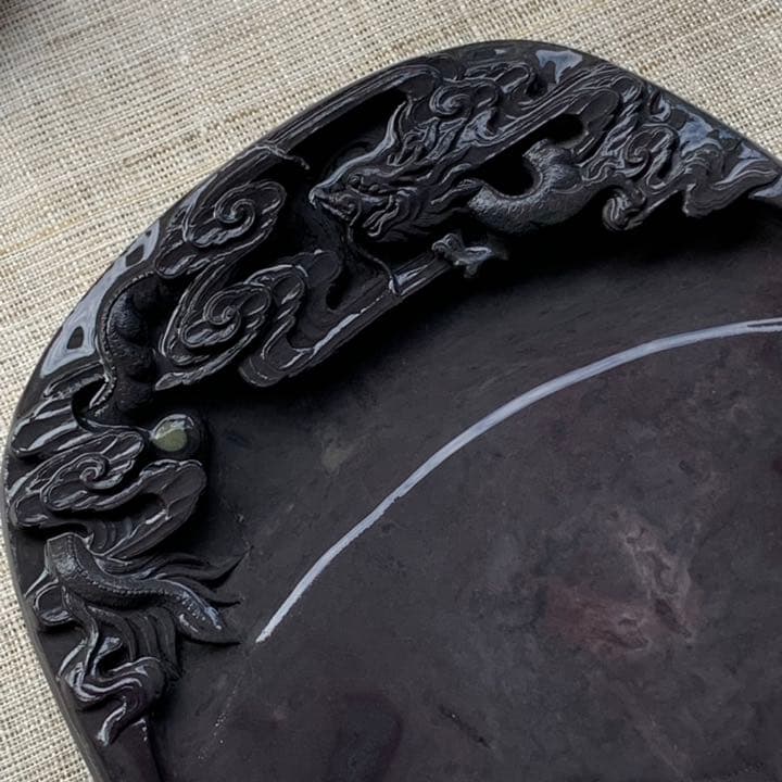 大物！！さすがの安定感♡龍彫刻の端渓硯