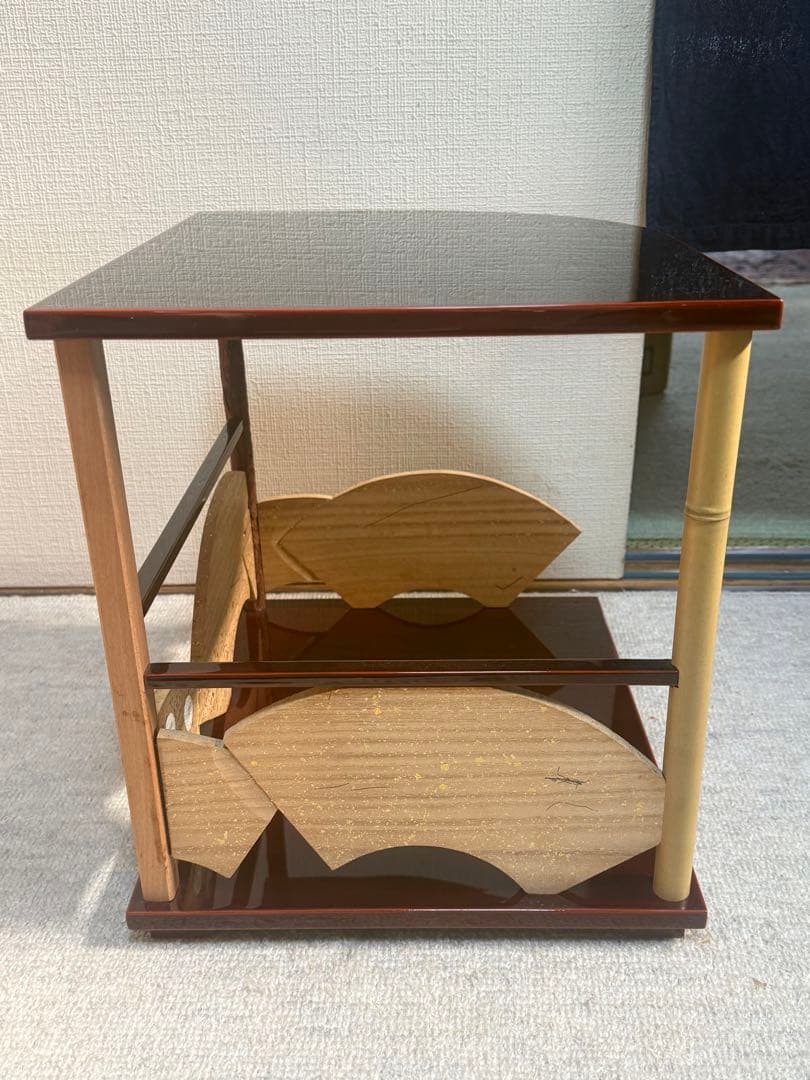 寿扇棚　輪島塗　塗師雅峰　茶棚　共箱　送料込み260125