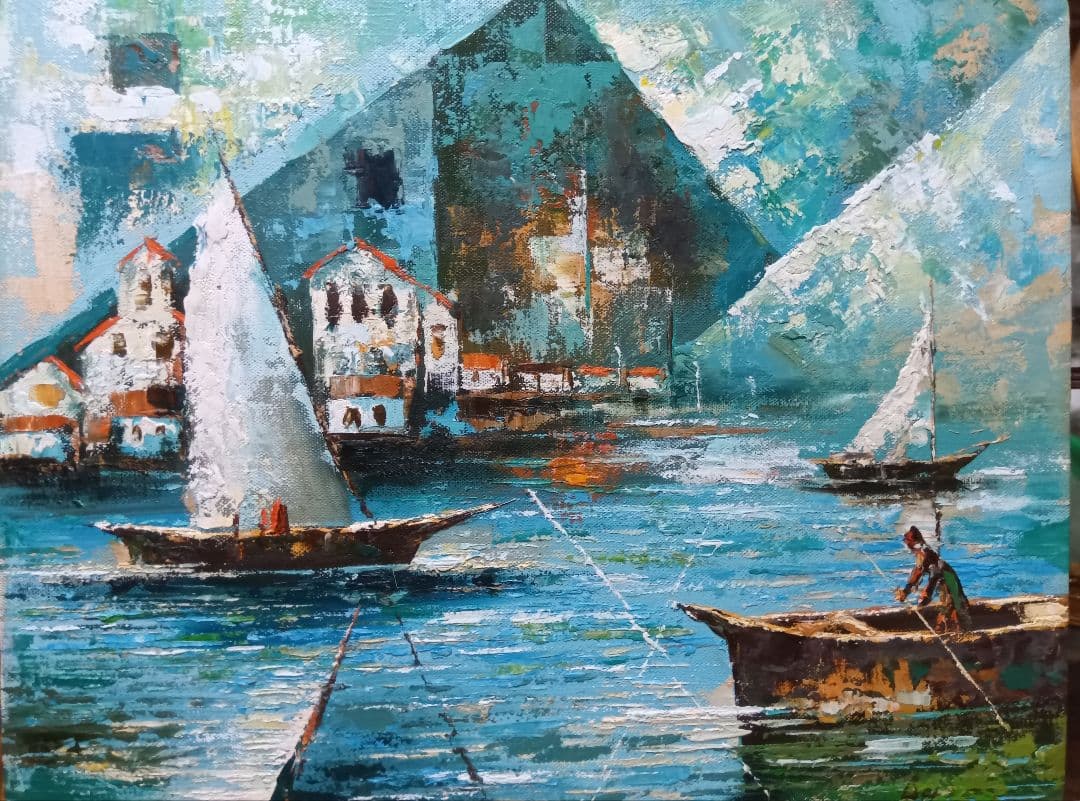 Ｆ８号モ゙ダンな秀作です写真10枚です油彩です