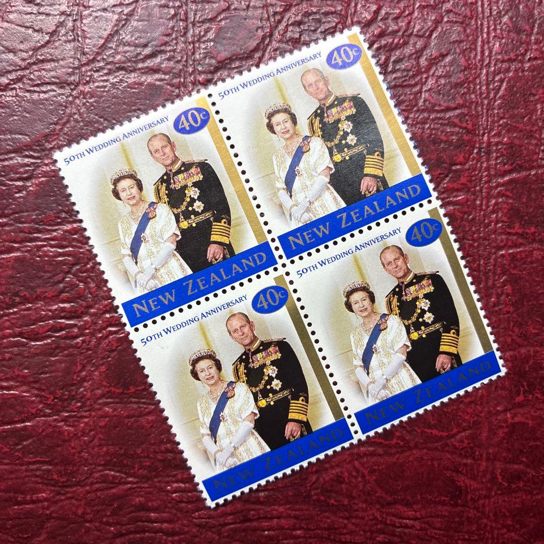 77229セール2限→残1外国切手　ニュージーランド発行エリザベス女王1種揃田型