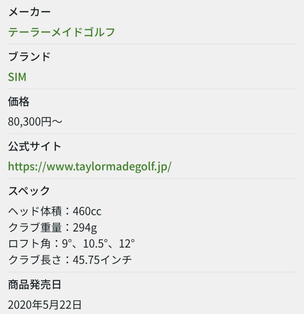【全国送料無料】テーラーメイド SIM MAX D 9.0° ドライバー ヘッド
