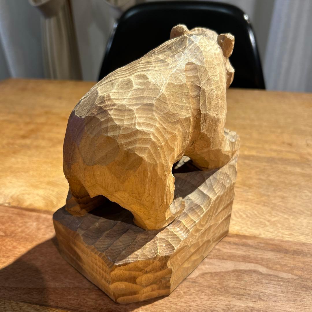 木彫り　熊　八雲