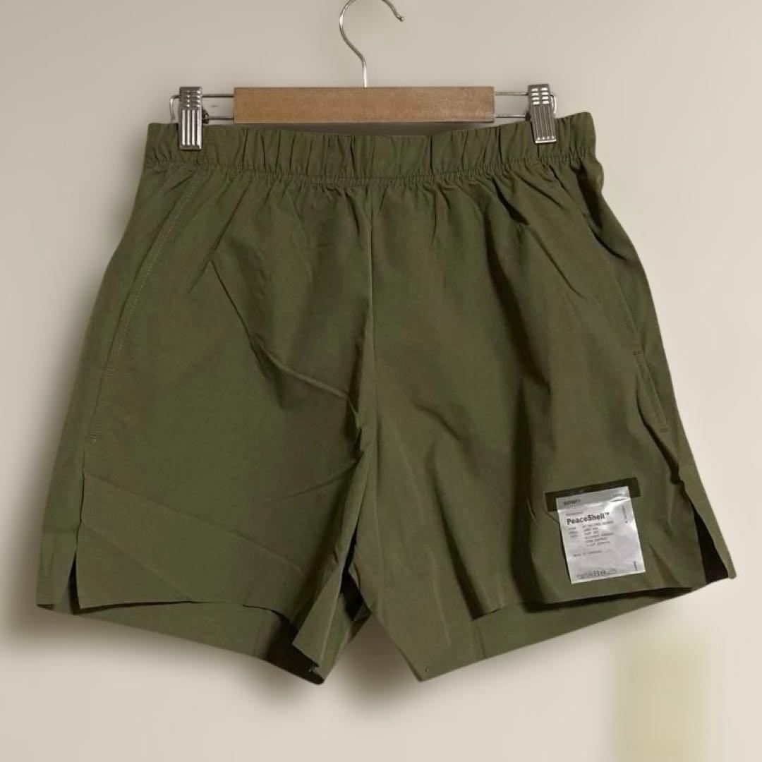 Satisfy / ピースシェル ランニングショーツ オリーブ Mサイズ