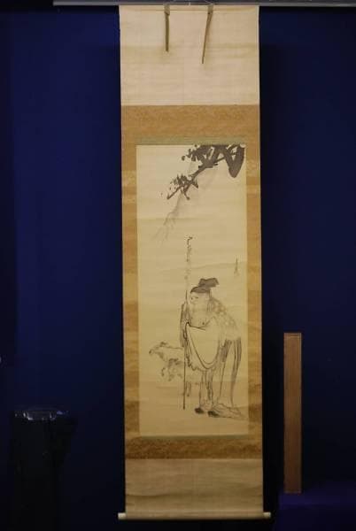 真作/尾形月耕/仙人に羊図/布袋屋掛軸HC-943