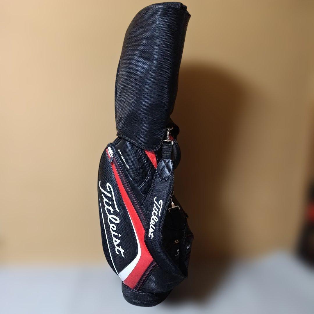 美品　軽量Titleist ゴルフキャディバッグ 黒/赤