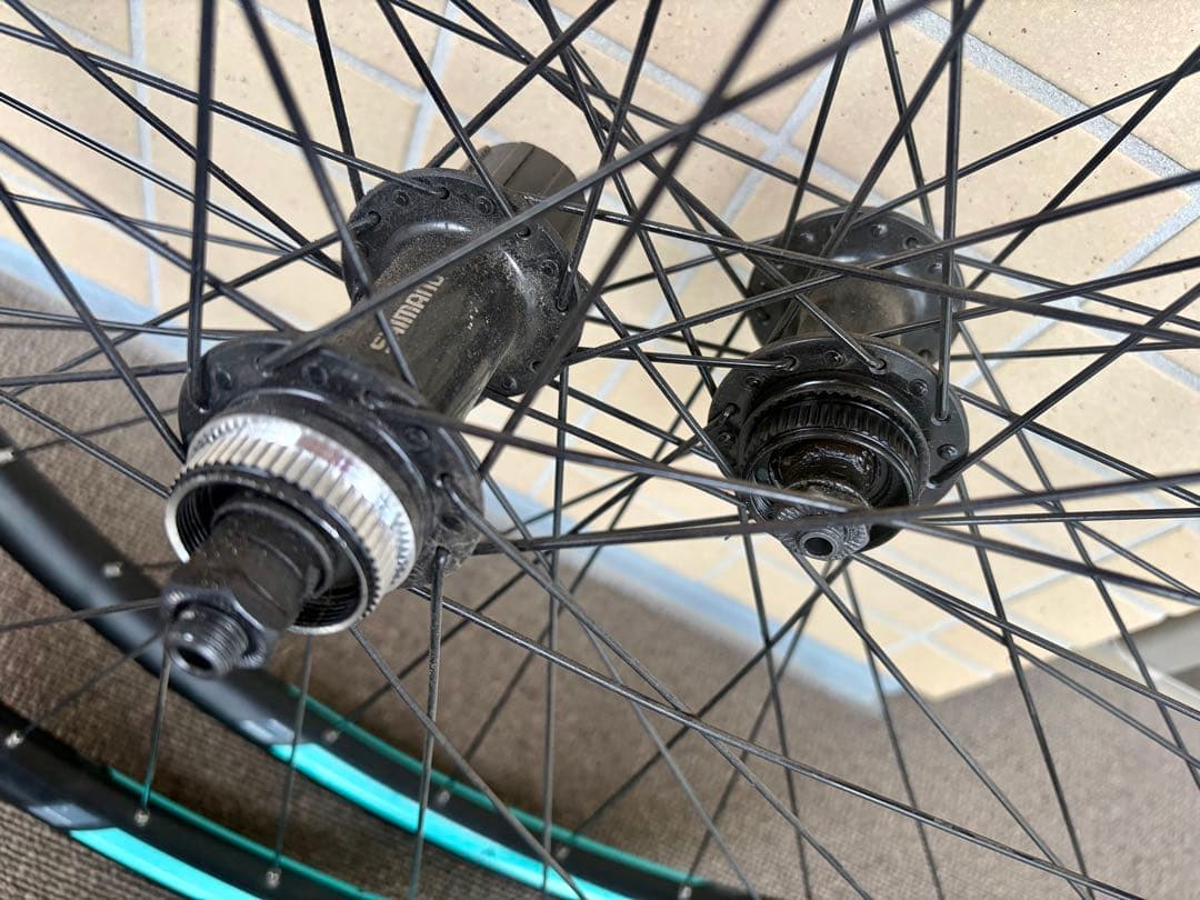 完成車外し29インチMTBホイール前後 シマノHG CenterLock QR