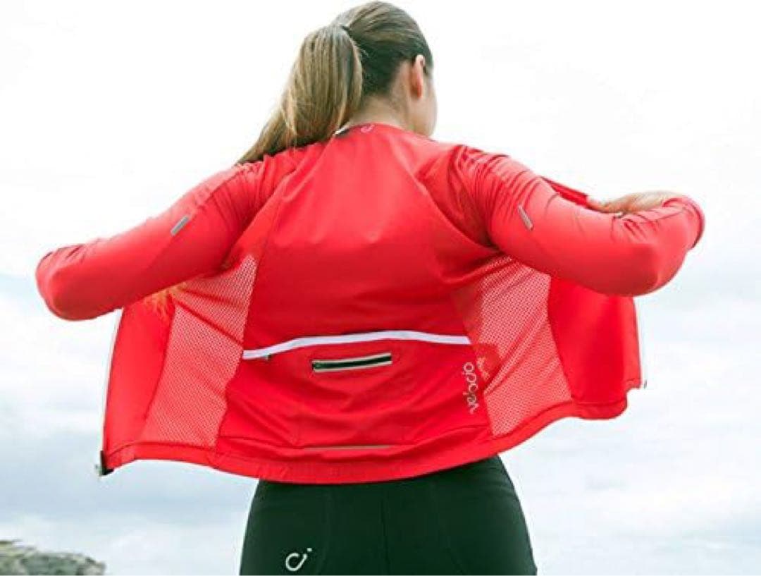 Velocio サイクルジャージ ロングスリーブ 春夏 Sレディース レッド