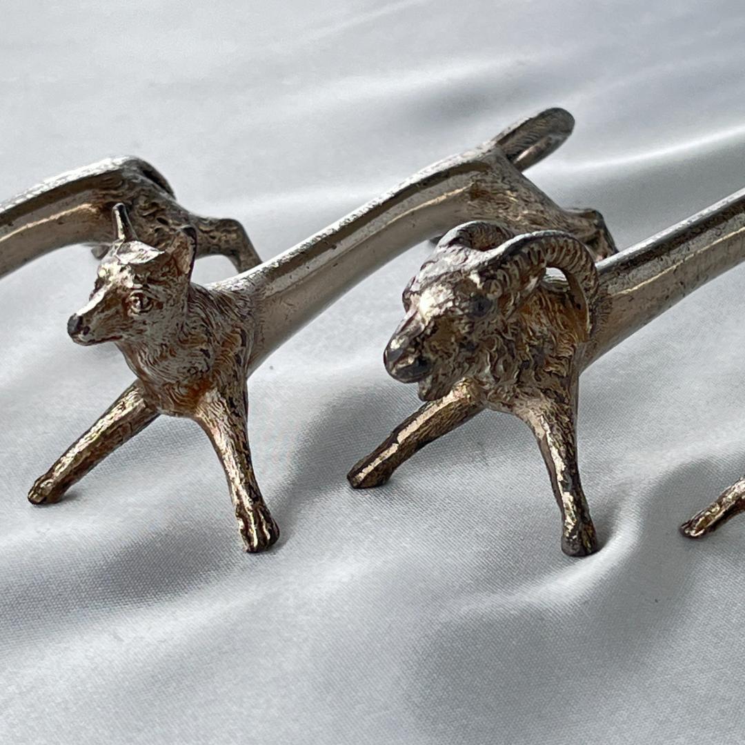 【仏蘭西】 ナイフレスト 10個組【シルバープレート】動物モチーフ