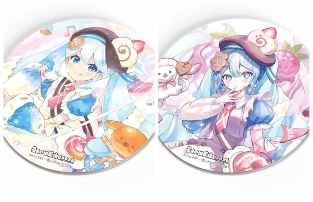 雪ミク　2026 コースターパブミラー　3点セット