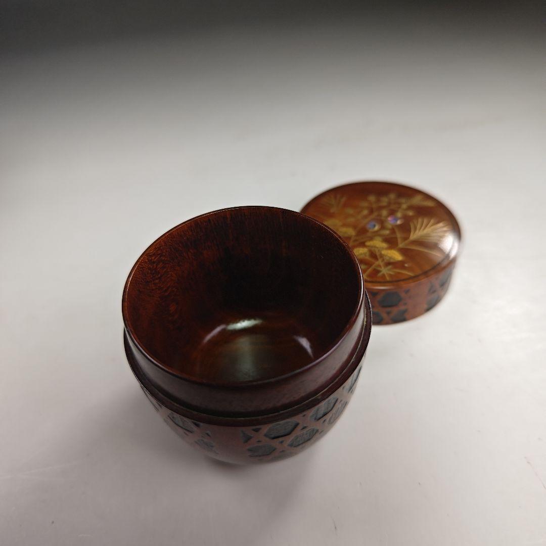 イ972 棗『加賀蒔絵師　和田寿峰』『萩蒔絵　籠目茶器　共箱』漆塗　茶道具