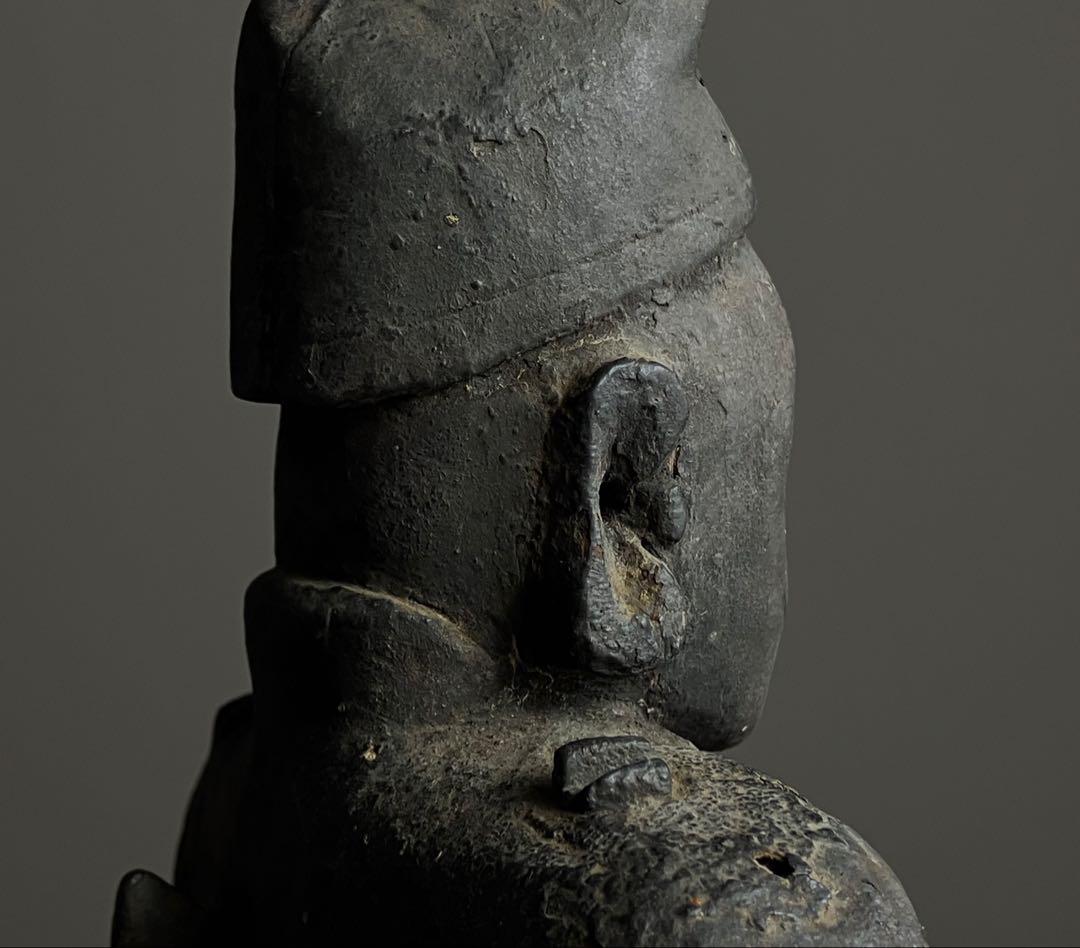 【いい顔、です、、黎明期の恵比寿像】室町骨董七福神アンティーク仏像美術彫刻民藝