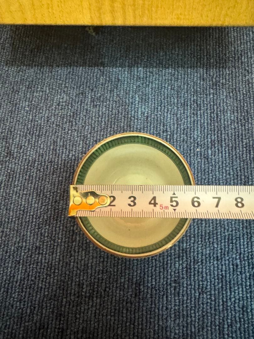 1572 九谷焼　角福　松竹梅文　青手煎茶碗　5客　時代物