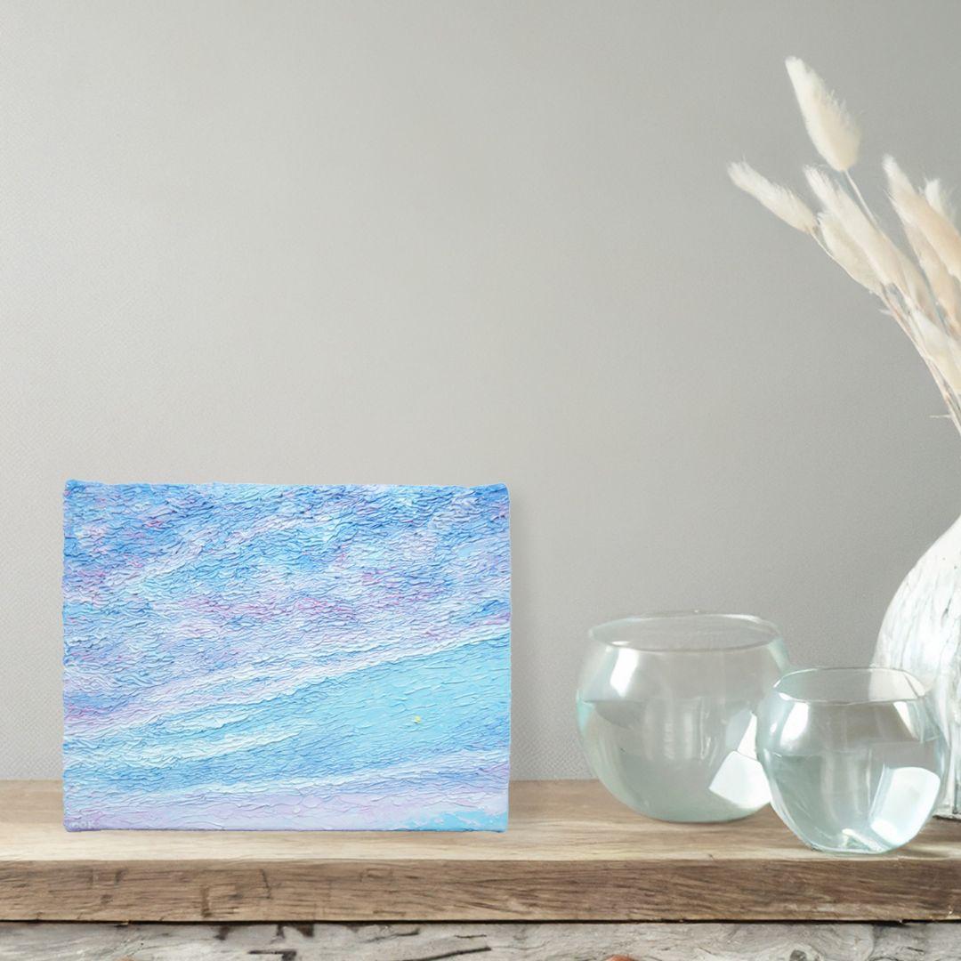 ［匿名で配送］ 一点もの 夕方 空 星 油絵 油彩 絵