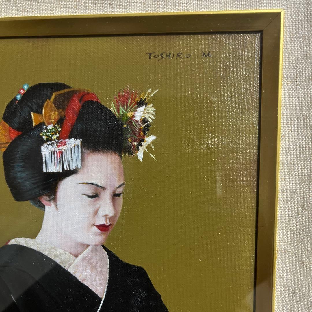 ⭕️油絵　二科会　会員　松井敏郎　画題　[御点前] SM パリ賞受賞　油彩　絵画