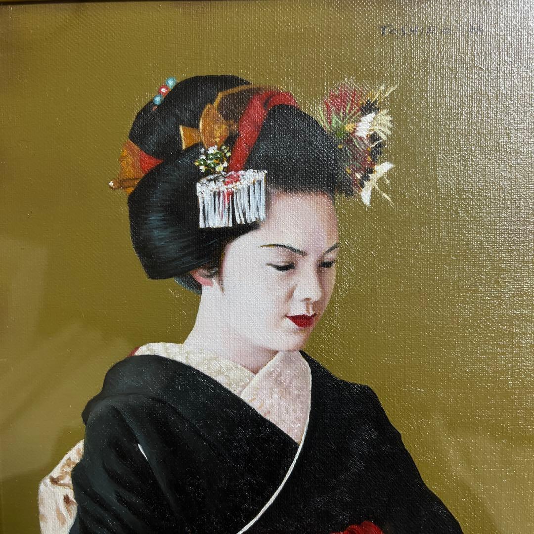 ⭕️油絵　二科会　会員　松井敏郎　画題　[御点前] SM パリ賞受賞　油彩　絵画