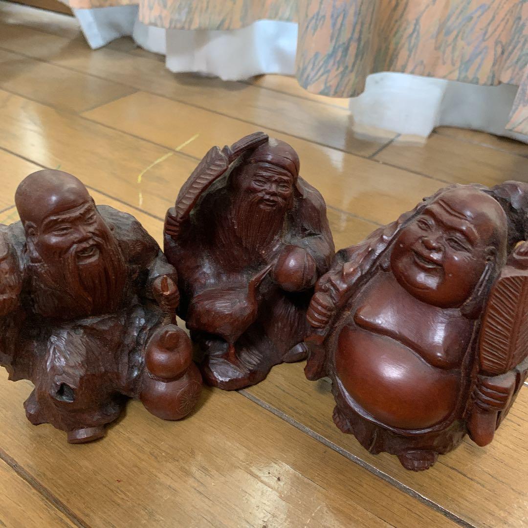 80 七福神　木彫り