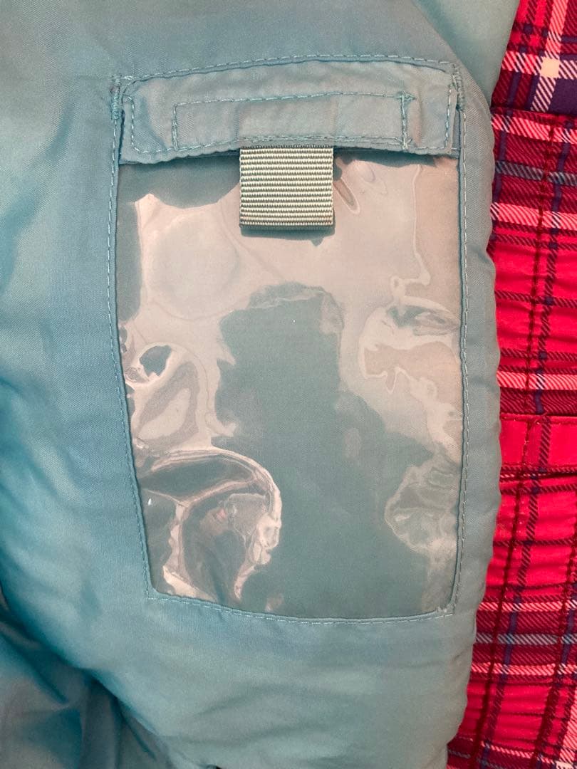 Burton スノーボードウェア M 赤/青チェック　調整可能パンツS ブラック