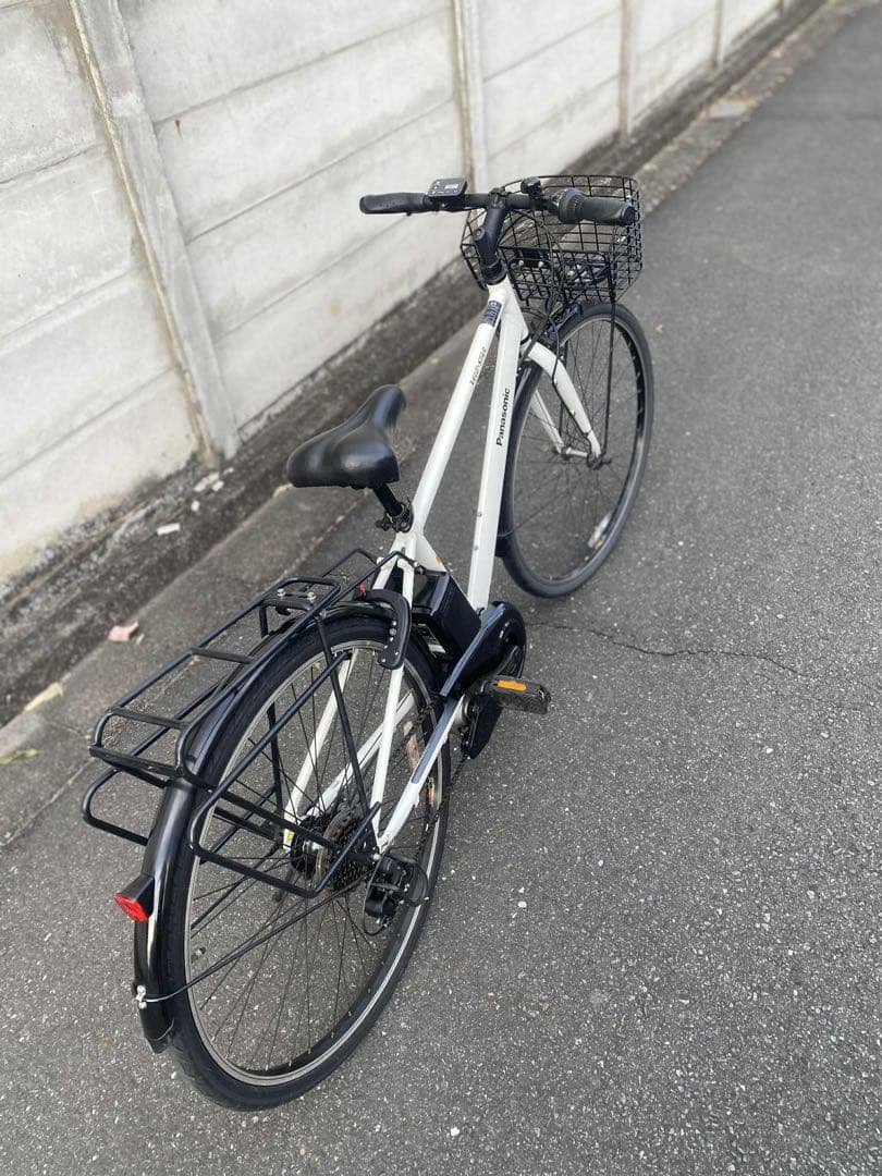 電動アシスト自転車 ホワイト スポーツタイプ8ah長押し5点灯、引き取り限定