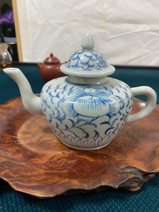 中国骨董 清時代 嘉庆年製，青花茶壷