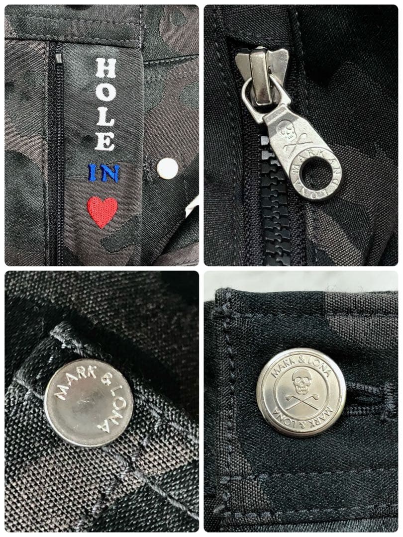 【美品】MARK&LONA パンツ カモフラ スカル ストレッチ ブラック S