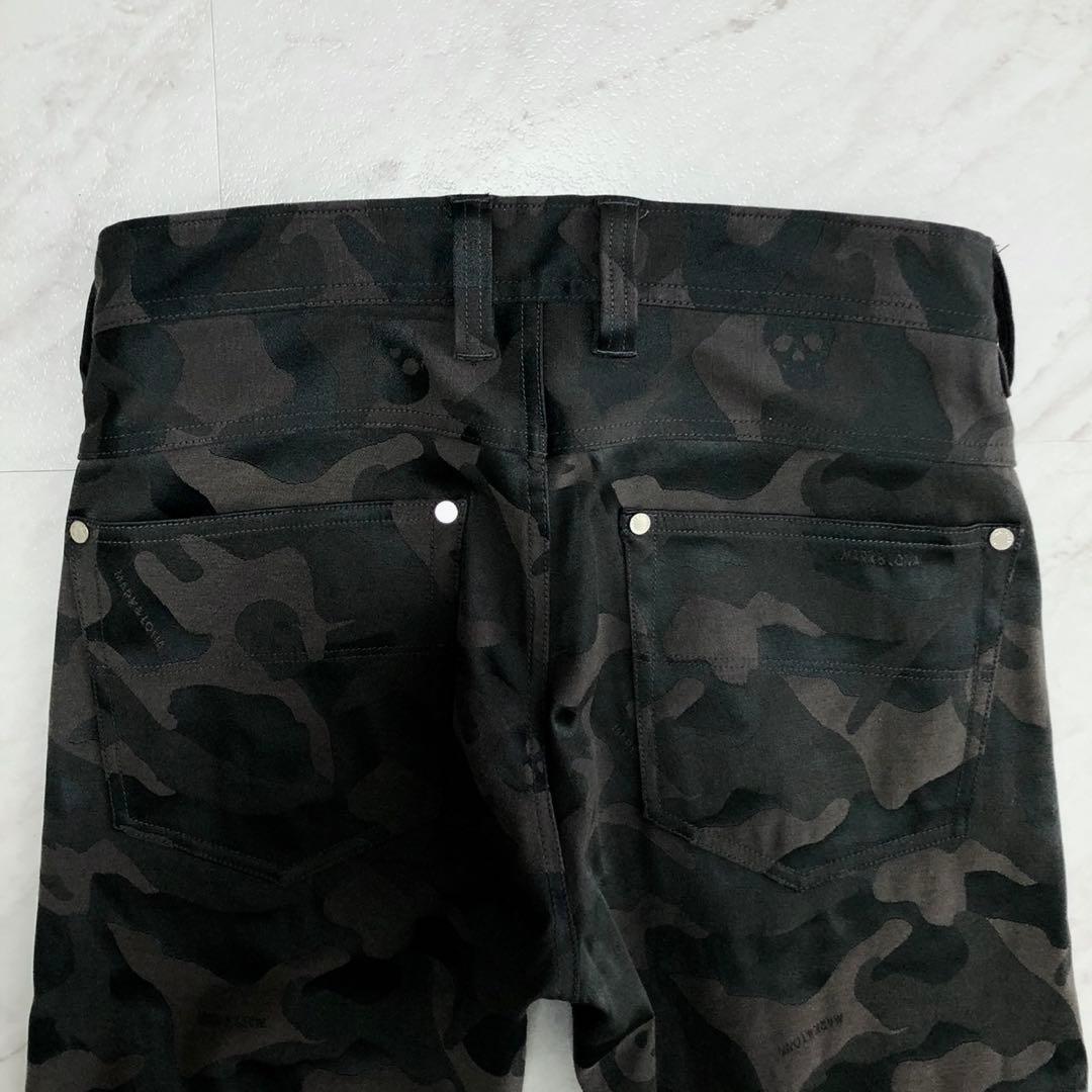 【美品】MARK&LONA パンツ カモフラ スカル ストレッチ ブラック S