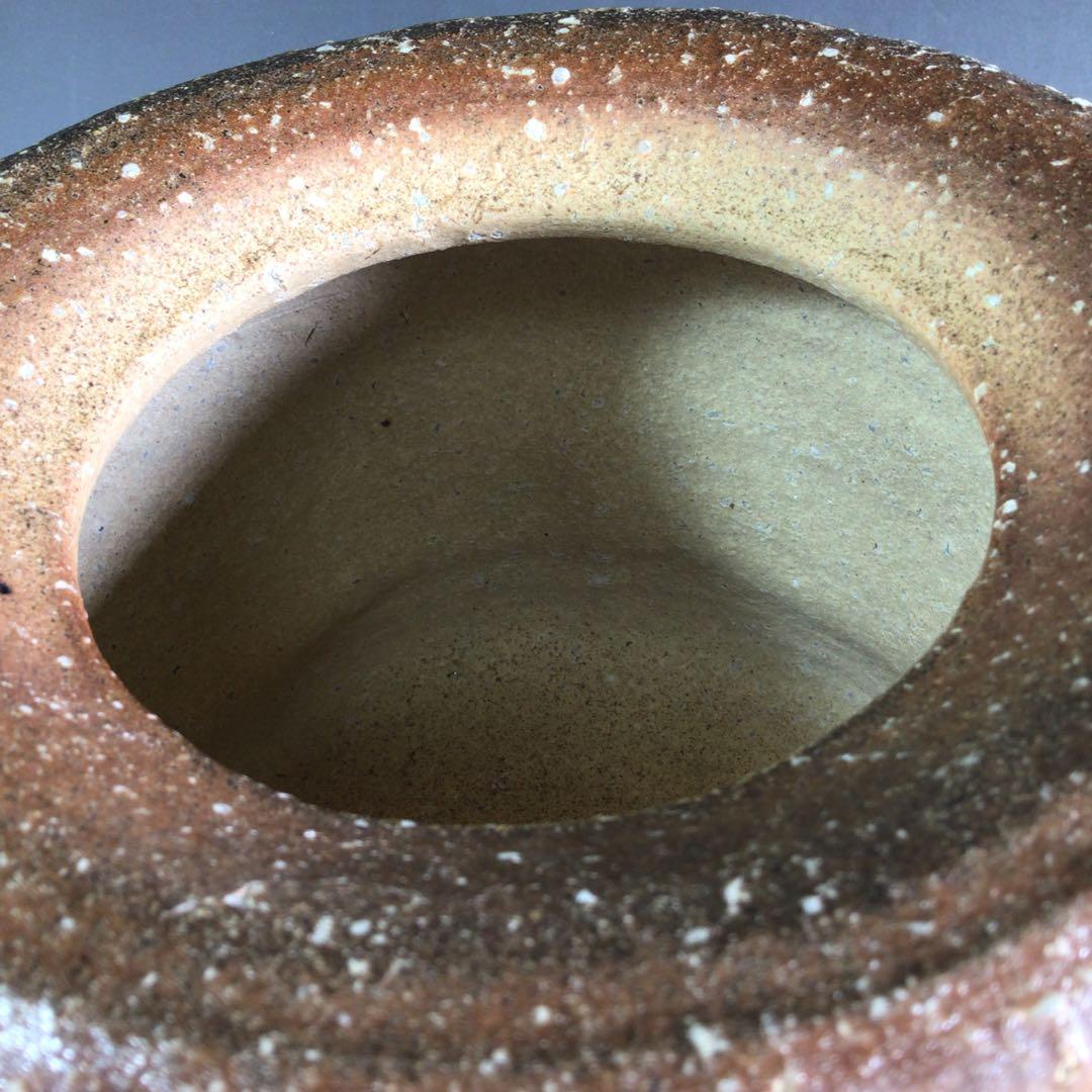 Ｒ６５４　水指　『信楽焼』『上田光春造』『表千家　堀内宗心（兼中斎）箱書』　共箱