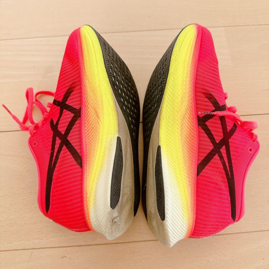 【24.5cm】メタスピードスカイアシックスasicsピンクランニングシューズ