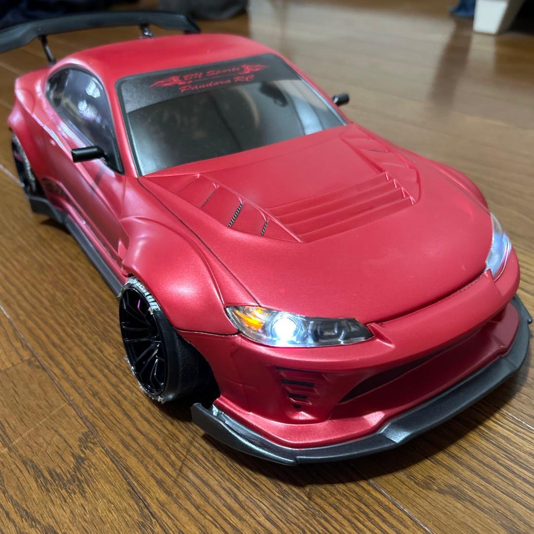 パンドラS15シルビア マットレッド LEDライト付きラジコンボディ